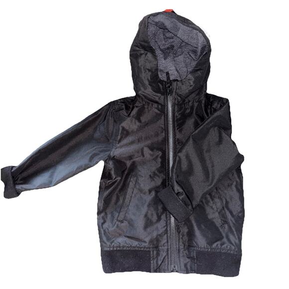 Childrens Place Unisex Sz 3T Black Hooded Rain Windbreaker - Picture 6 of 8